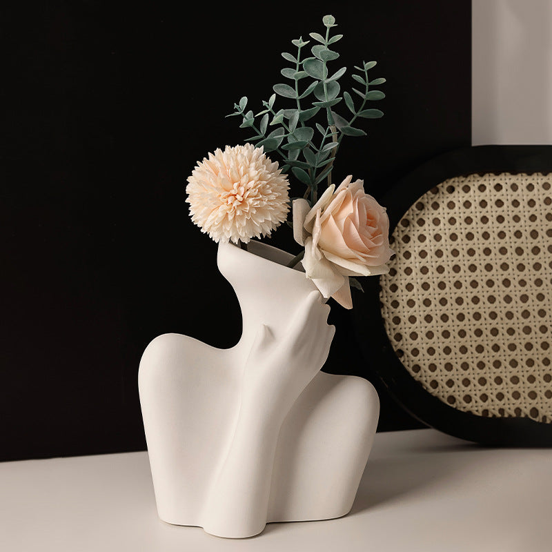 Abstract Human Form Ceramic Vase